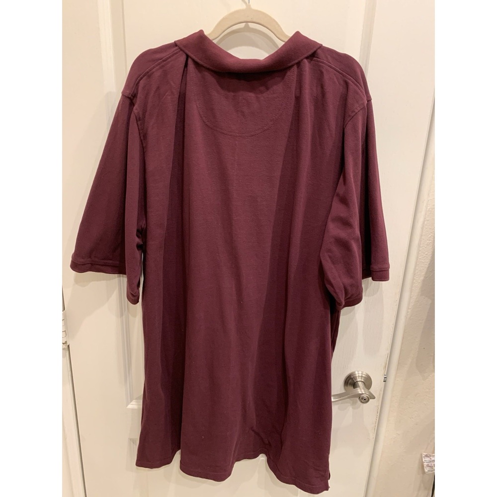 King size Short-sleeve‎ Polo Shirt Sz 2XLT Burgundy - Picture 2 of 5